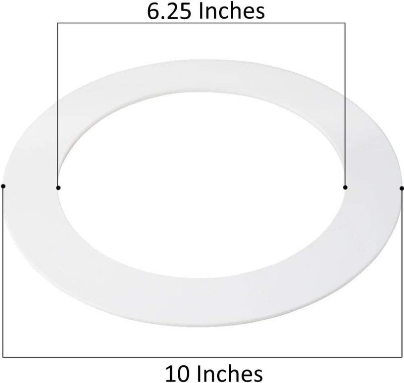 Lighting Labs 6 Pack Matte White Goof Trim Ring for Recessed Can Lighting Down Light, Outer Diameter 10 Inches, Inner Diameter 6.2 Inches - Image 3